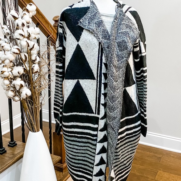 really long cardigan